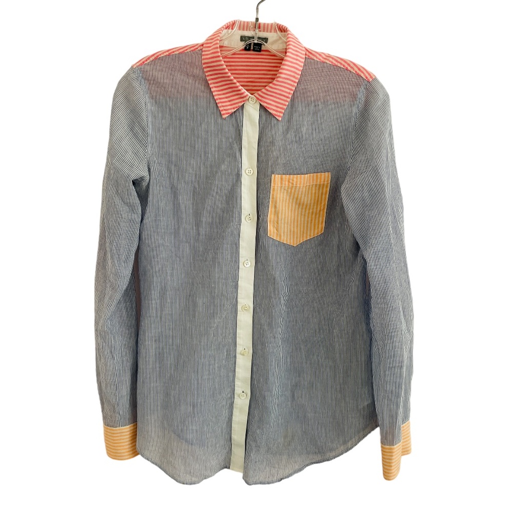 Theory Top Size Small Multicolor Colorblock Patch… - image 1